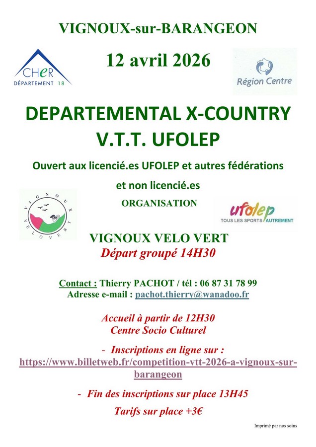 Championnat Départemental de VTT à Vignoux sur Barangeon (Cher)